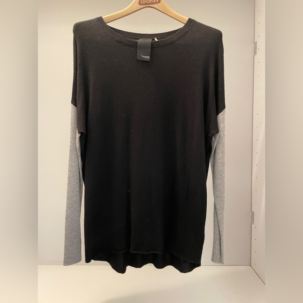 HEATHER by Bordeaux black and Grey Sweater Size M